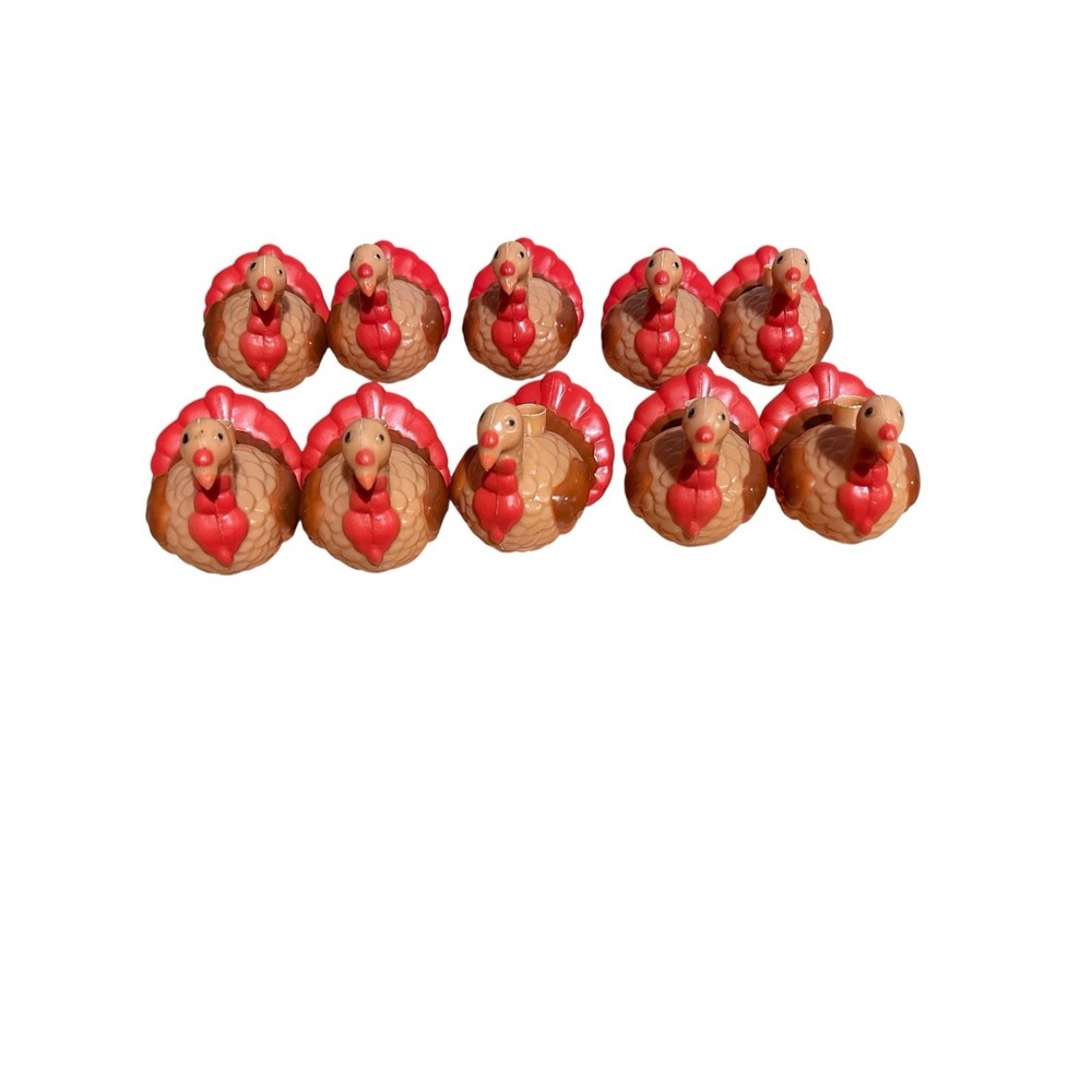 Turkey‎ Blow Mold Light String Covers Thanksgiving Set Of 10 Fall Decor